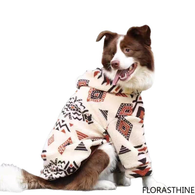 Sherpa Hoodie Fleece - เสื้อโค้ทสุนัขมีฮู้ดสำหรับฤดูหนาว ให้ความอบอุ่นและหนา เหมาะสำหรับสุนัขขนาดกลางและใหญ่ที่ต้องเผชิญกับอากาศหนาว เสื้อผ้าสัตว์เลี้ยงกันหนาว ผ้าขนแกะเชอร์ปา