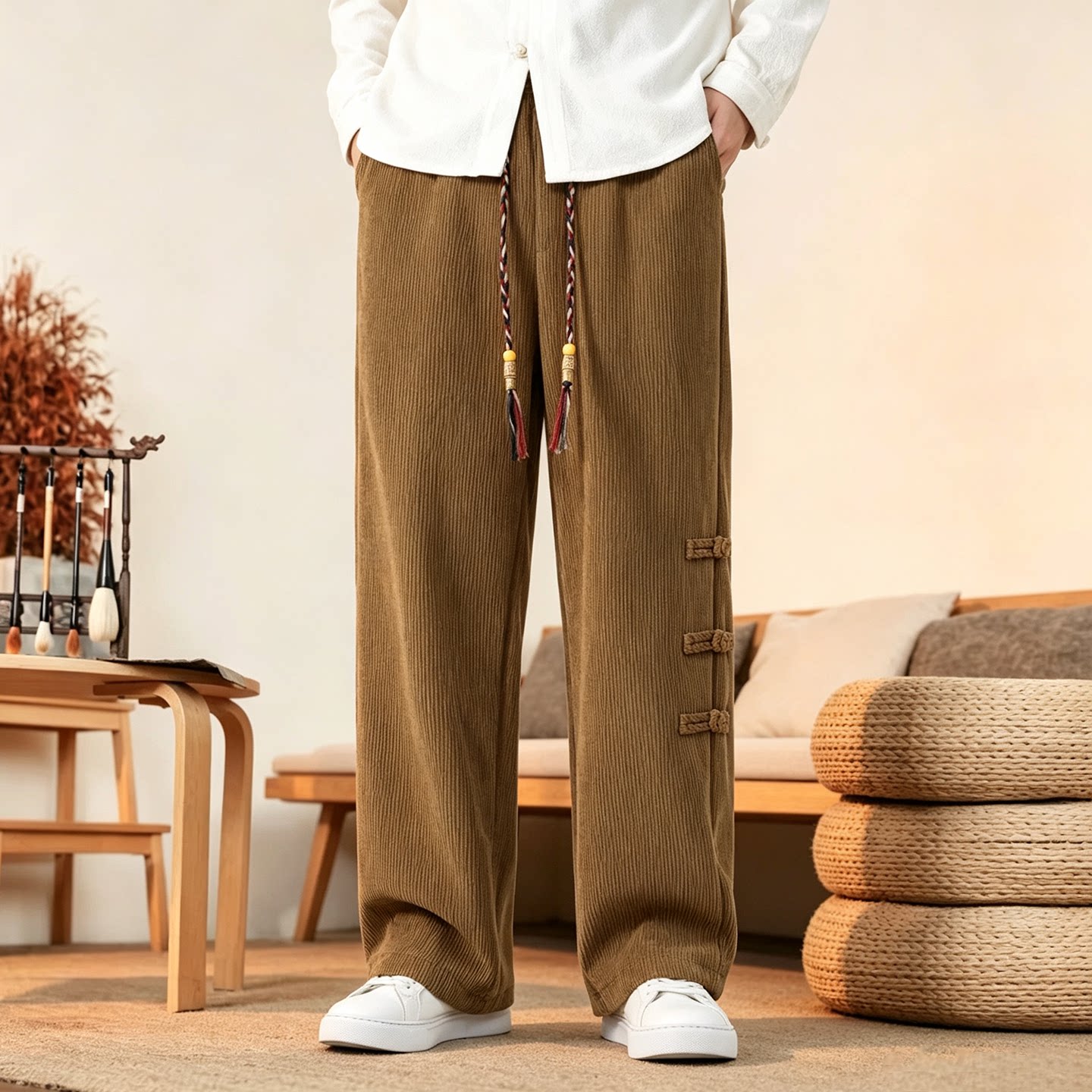 กางเกงผู้ชายใหม่เอี่ยม กางเกงผ - Corduroy Pant Warm บทวิจารณ์และราคา